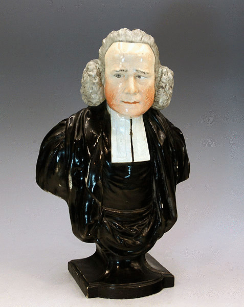 ANTIQUE STAFFORDSHIRE POTTERY FIGURE OF WHITFIELD 18THC