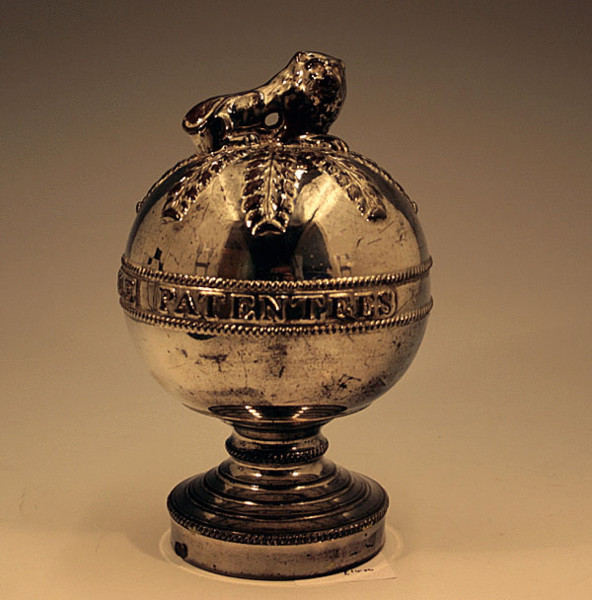 ANTIQUE ENGLISH POTTERY SILVER LUSTRE POTTERY PATENTED ORB