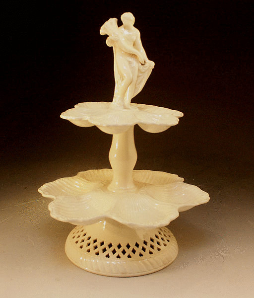 ANTIQUE  PLAIN CREAMWARE  POTTERY CENTERPIECE ENGLISH CIRCA 1770