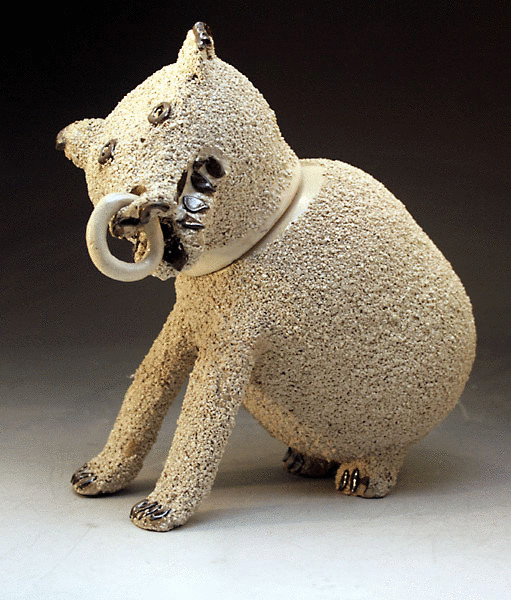 Antique earthenware pottery Saltglaze Bear Jug circa 1770 Staffordshire