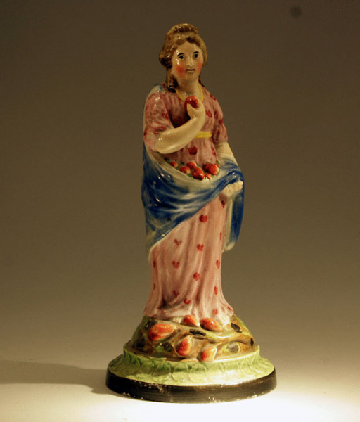 Antique Staffordshire pottery Figure of Pomona from Obadiah Sherratt 