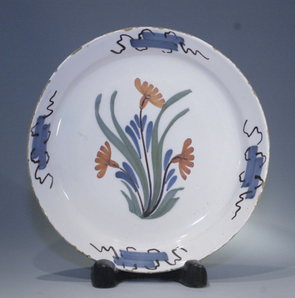 ANTIQUE BRISTOL POTTERY DELFTWARE PLATE 18TH CENTURY