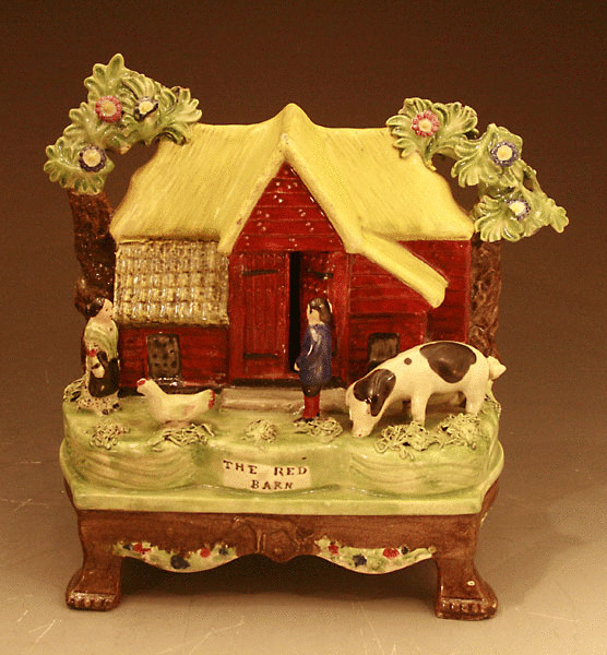 STAFFORDSHIRE POTTERY RED BARN TABLE BASE SHERRATT