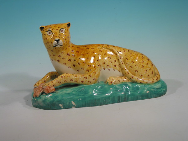 Staffordshire figure of a leopard c1810