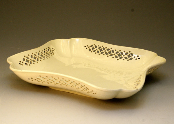 Antique plain English creamware pottery dish.