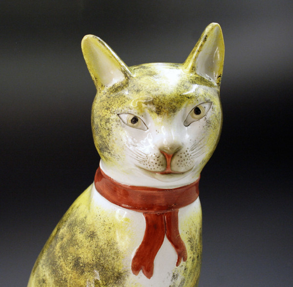 STAFFORDHIRE FIGURE OF A SEATED CAT