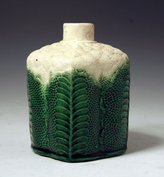 EARLY STAFFORDSHIRE POTTERY CAULIFLOWER TEA CADDY