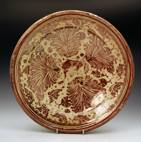 HISPANO MORESQUE LUSTER DISH 14 INCHES DIAMETER 17THC.