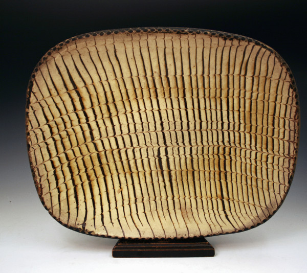 ANTIQUE ENGLISH POTTERY SLIPWARE BAKING DISH C1800