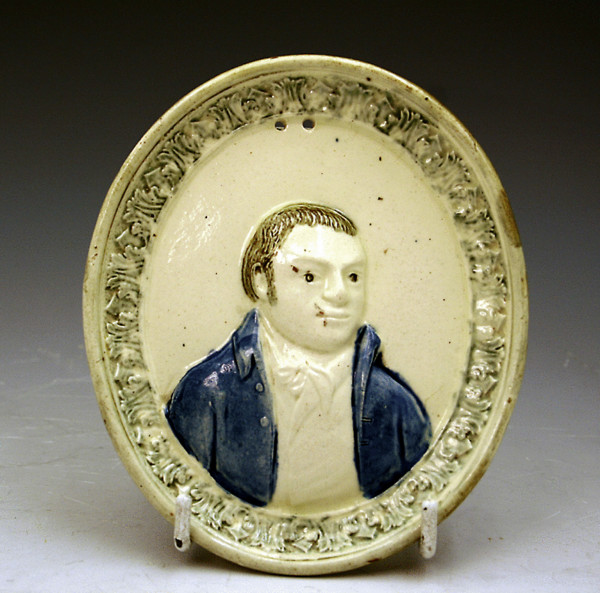 English pottery relief moulded commemorative plaque  Daniel O'Connell