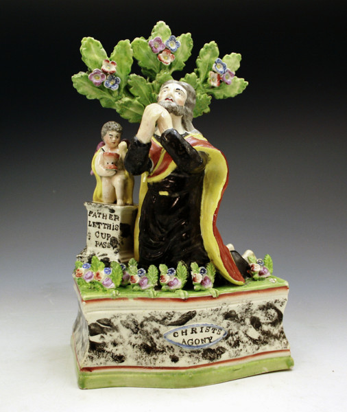 English Staffordshire pottery figure Christ's Agony by Obadiah Sherratt