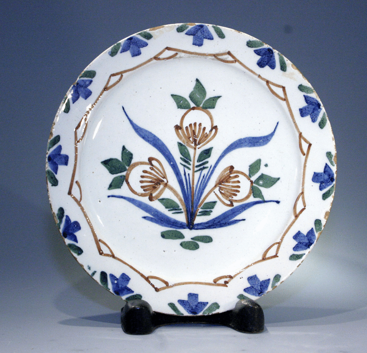 ANTIQUE BRISTOL POTTERY DELFTWARE PLATE 18TH CENTURY