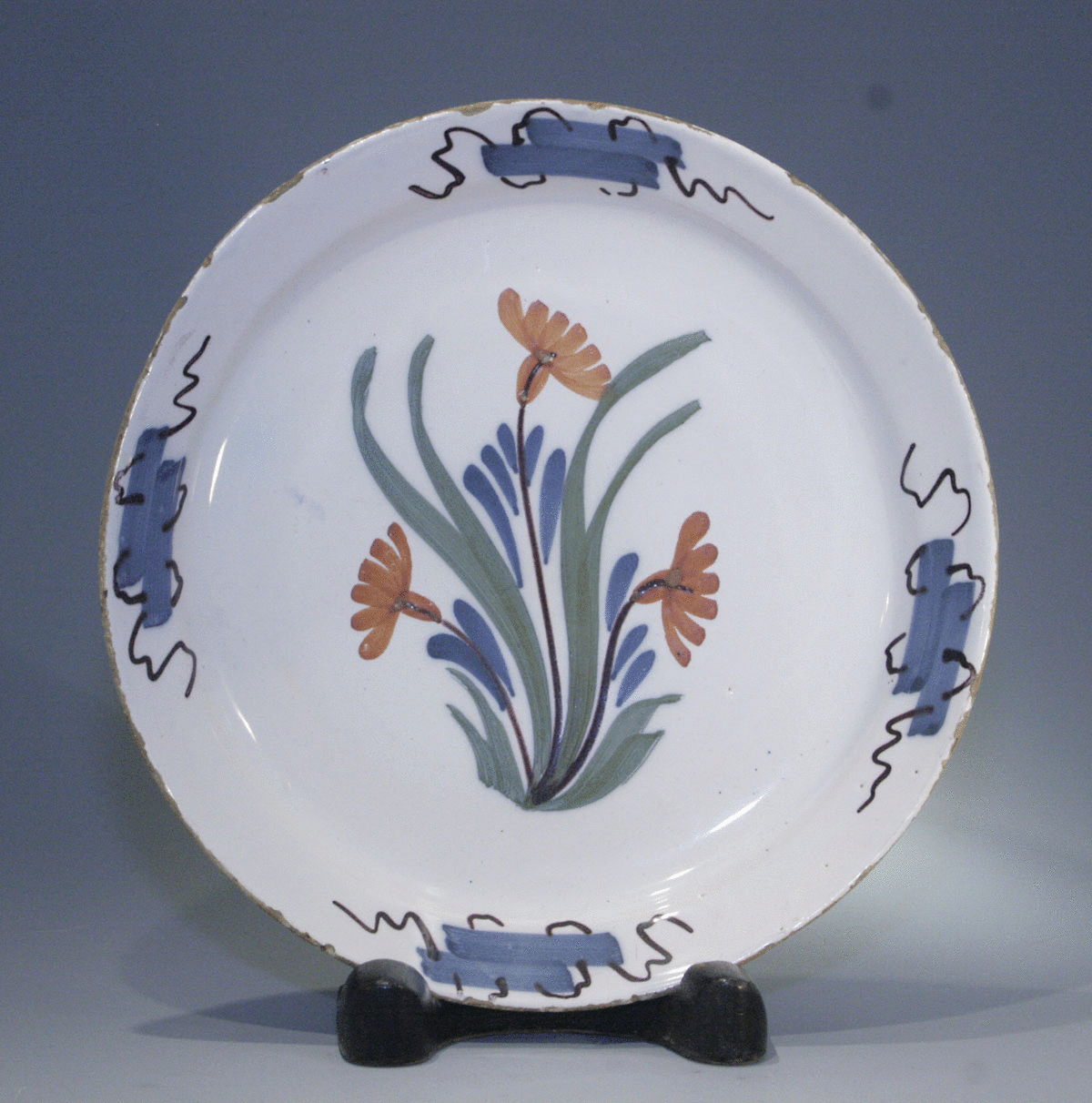 ANTIQUE BRISTOL POTTERY DELFTWARE PLATE 18TH CENTURY