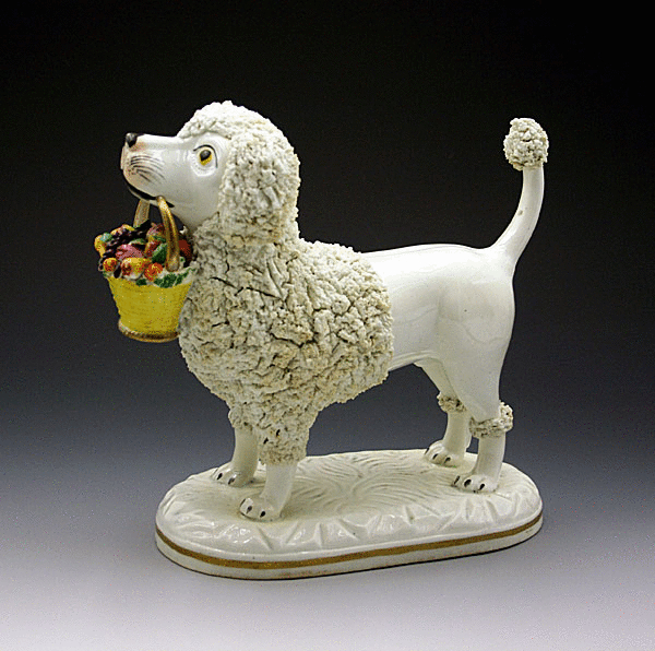 STAFFORDSHIRE LLOYD OF SHELTON POODLE FIGURE