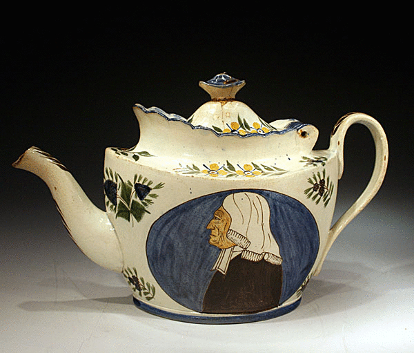 REV.WESLEY PRATTWARE POTTERY TEAPOT