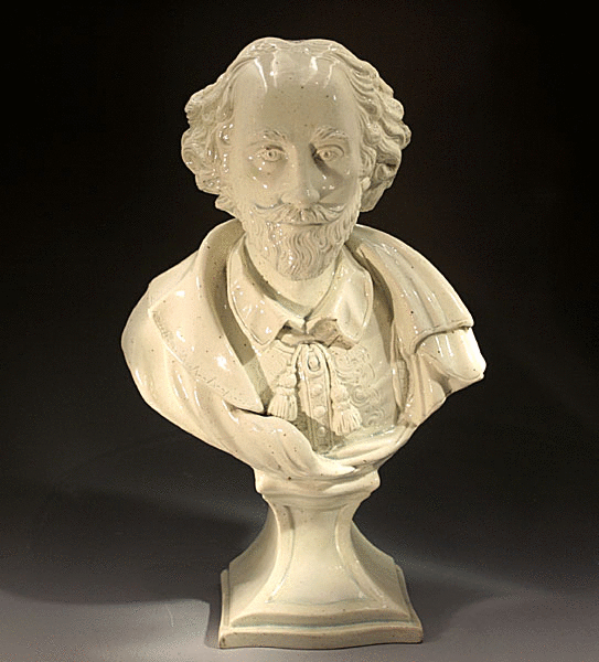 STAFFORDSHIRE POTTERY BUST OF SHAKESPEARE