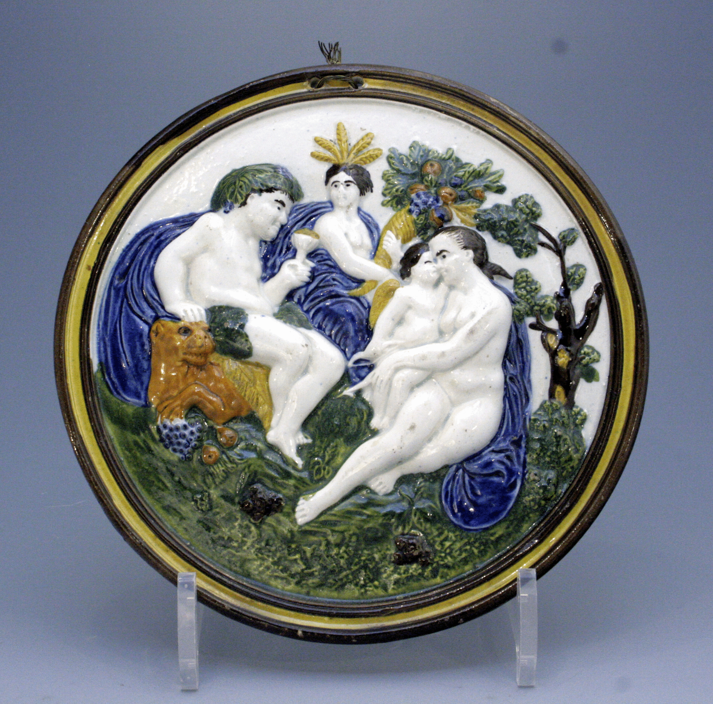 ENGLISH POTTERY PRATTWARE RELIEF MOULDED PLAQUE