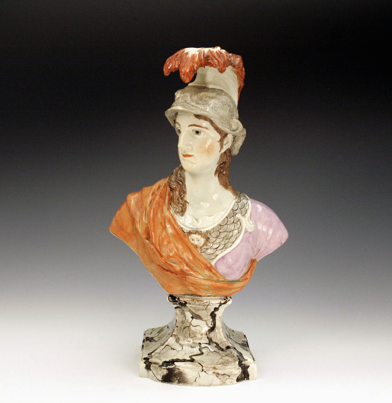 Staffordshire pottery figure of Minerva
