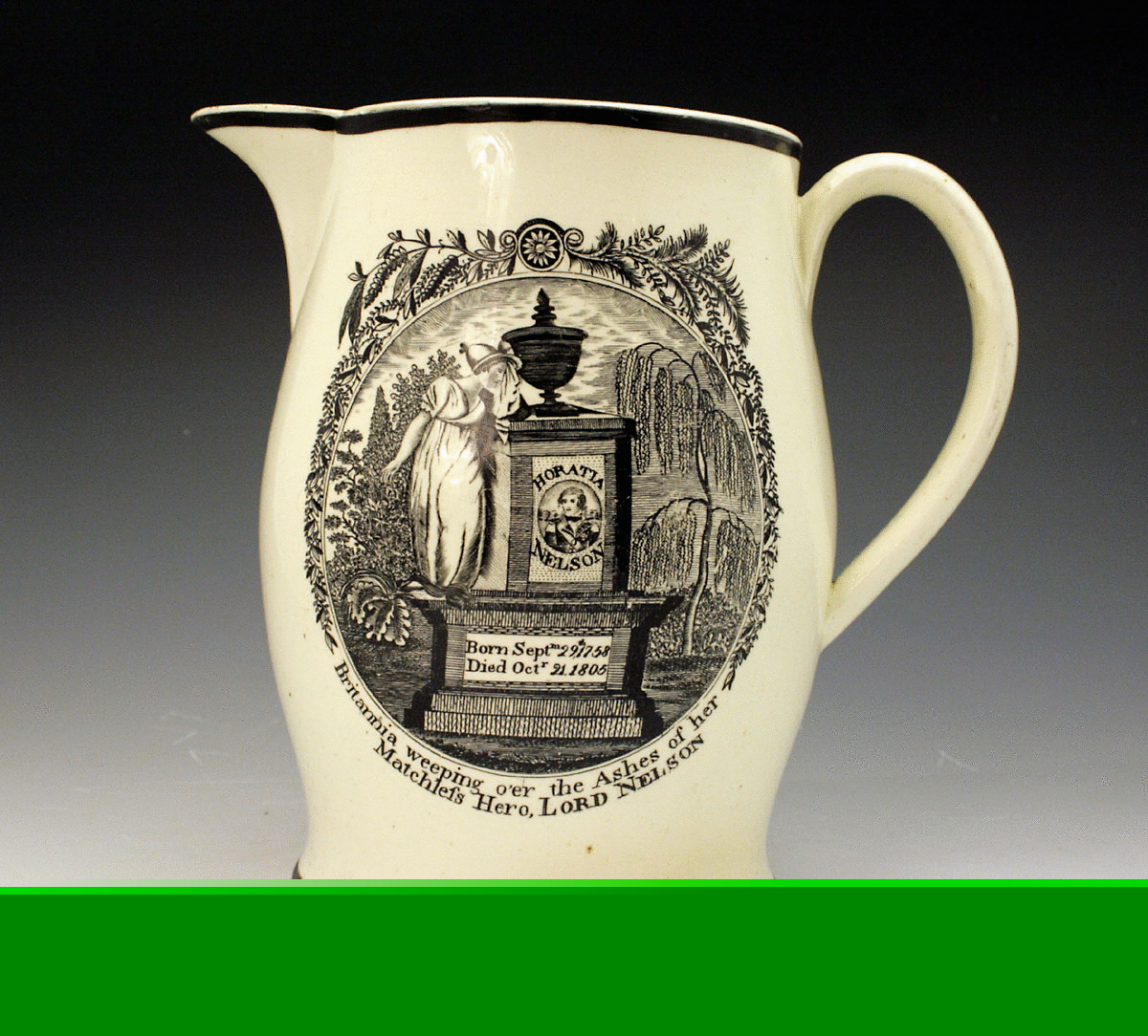 CREAMWARE POTTERY COMMEMORATIVE OF NELSON
