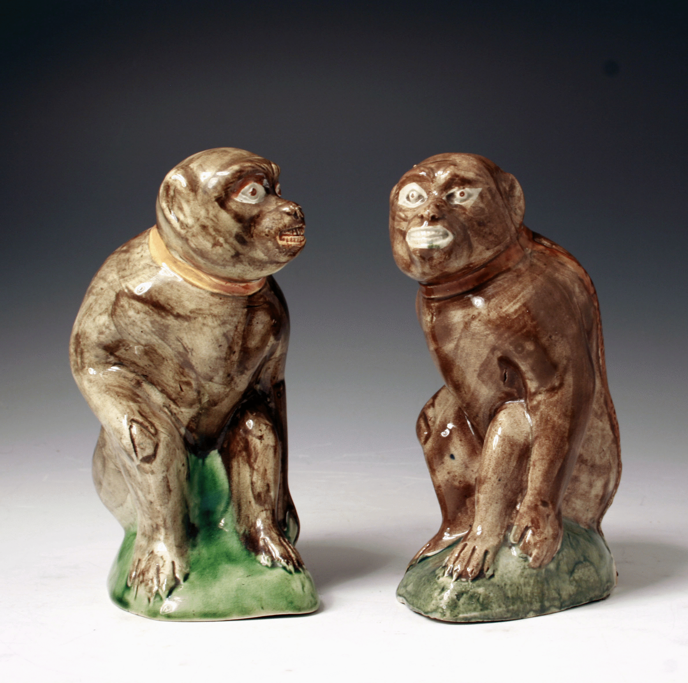 STAFFORDSHIRE POTTERY FIGURES OF PRIMATES C1780