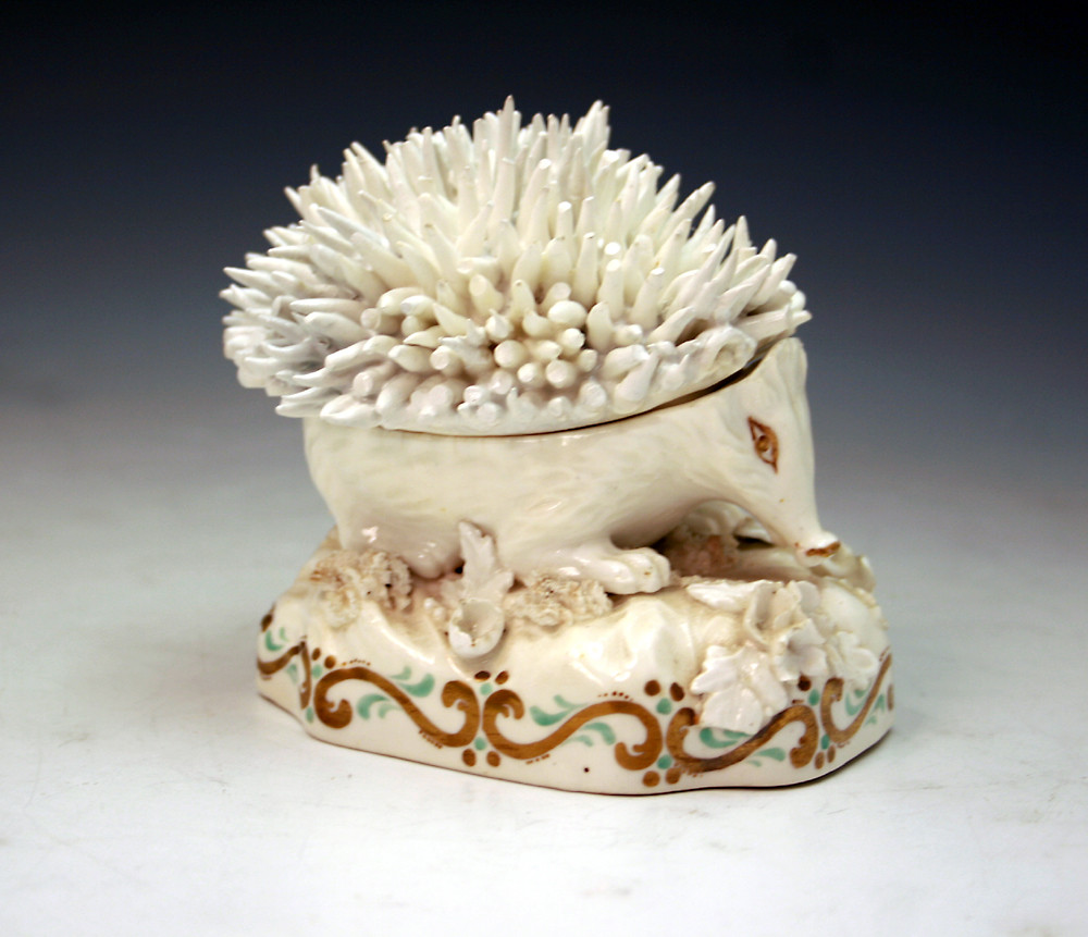 Staffordshire figure of a hedgehog in the form of an inkwell C1840
