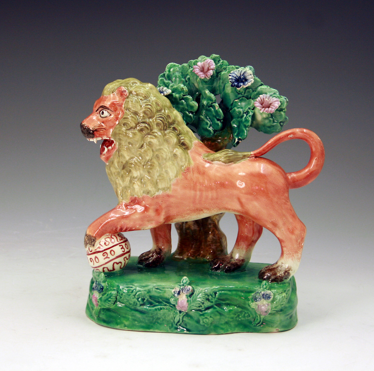 STAFFORDSHIRE FIGURE OF A STANDING LION SHERRATT POTTERY