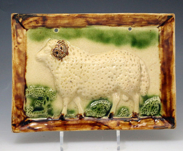 Antique English or Scottish pottery relief molded plaque early 19th century