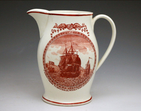Antique English creamware pottery jug 