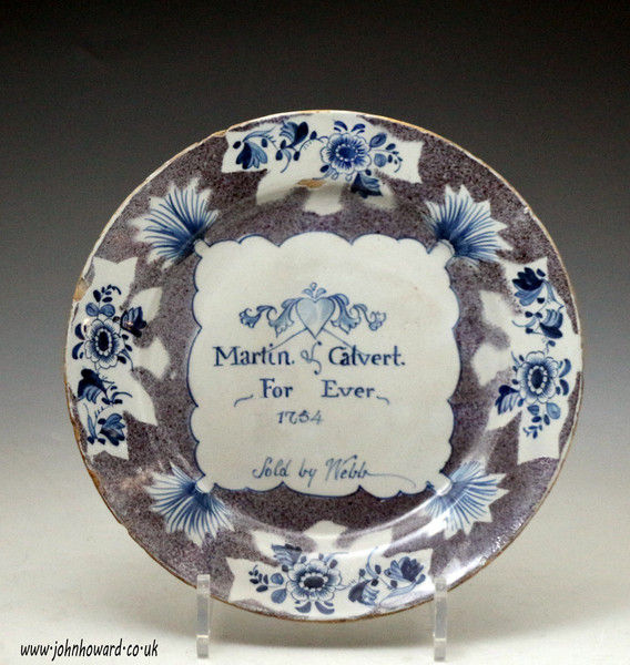 English delftware pottery election plate dated 1754 with the inscription 