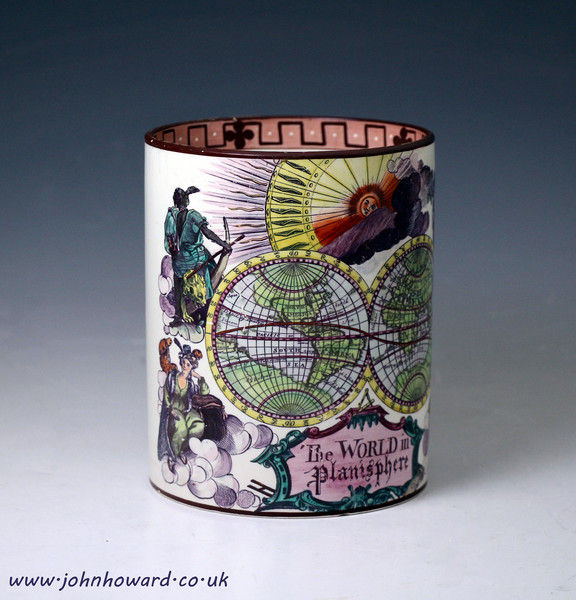 English creamware pottery tankard 