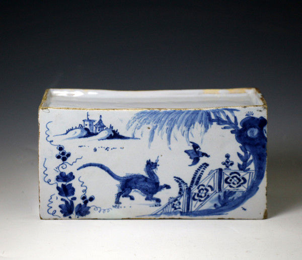 Period English delftware flower brick large size Bristol Pottery circa 1740