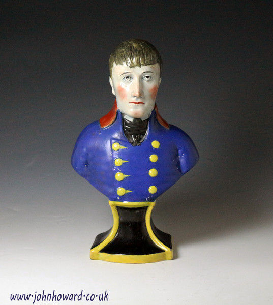 Staffordshire pottery Napoleon Bonaparte pearlware bust circa 1820 period England