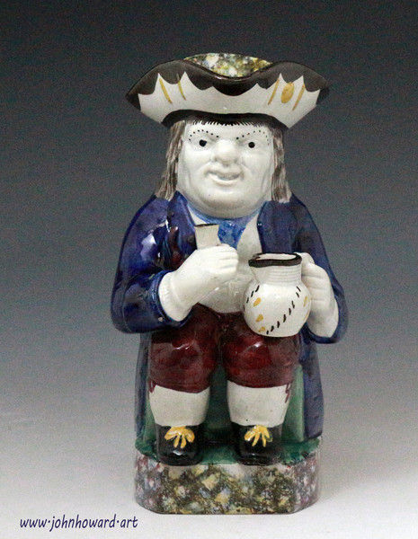  Antique English Pottery Toby Jug  Yorkshire early 19th century                                                             