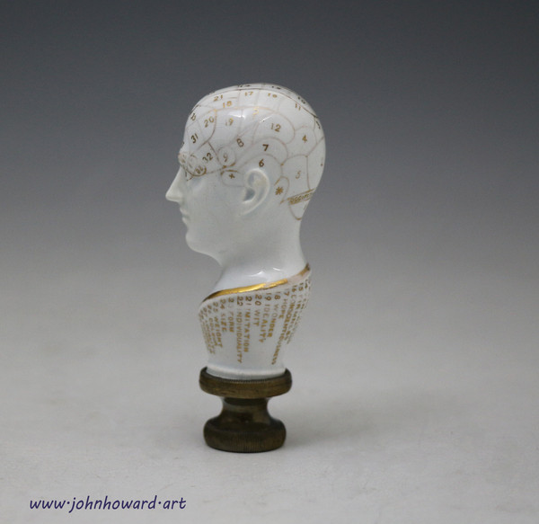 Phrenology English porcelain Head Pipe tamper or seal English circa 1820