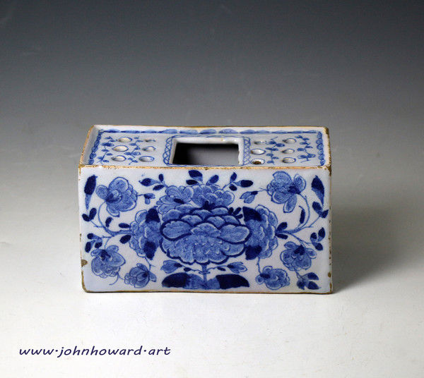 English delftware pottery flower brick antique period mid 18th century.