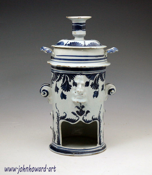 English pottery delftware food warmer mid 18th century London 