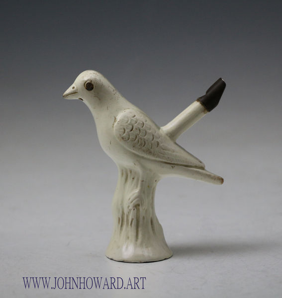 English creamware pottery bird whistle antique period circa 1770