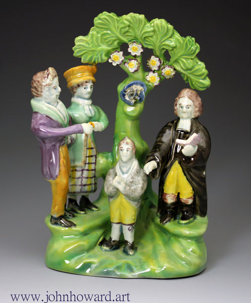 Staffordshire Pottery bocage type Marraige Group, pearlware glaze early 19thc.