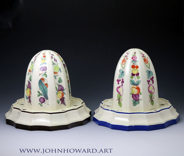 Antique English creamware pottery Jelly core-molds by Neale and Wilson.Staffordshire late 18thc