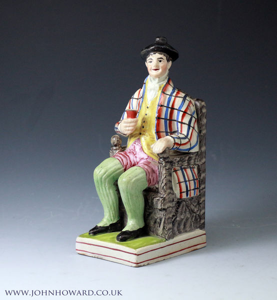Antique Staffordshire pottery figure group 
