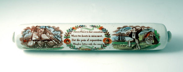 SUNDERLAND POTTERY ROLLING PIN WITH MARITIME SUBJECTS