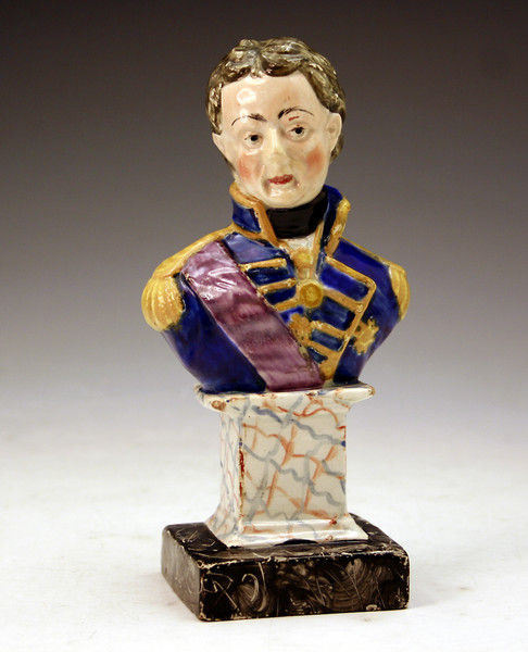 Staffordshire pottery figure bust of NELSON c1820