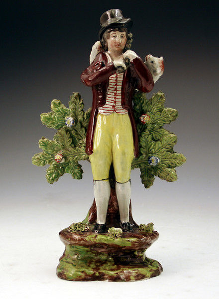 Staffordshire figure with bocage 