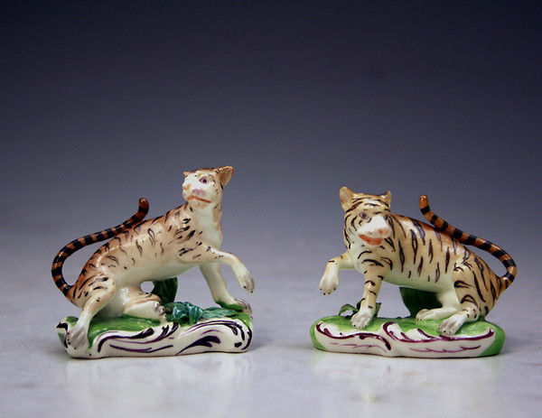 Tigers pair Derby porcelain England circa 1800 