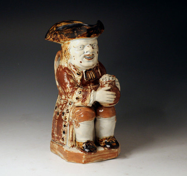 ANTIQUE ENGLISH POTTERY TOBY JUG C1800