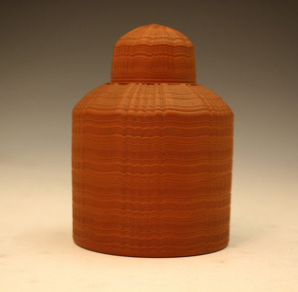 English redware pottery tea caddy with cover Staffordshire England c1760