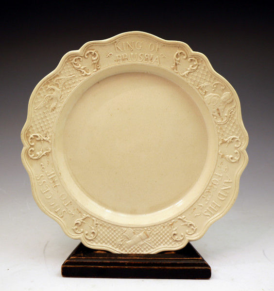 Staffordshire pottery Saltglaze plate King of Prussia commemorative. c1760