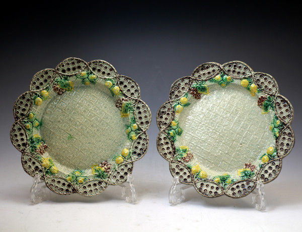 Coloured glaze Whieldon type plates English Pottery Staffordshire c1760