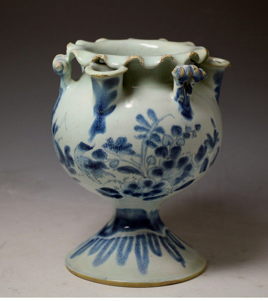 Antique English pottery  Delft Flower vase 17th century 