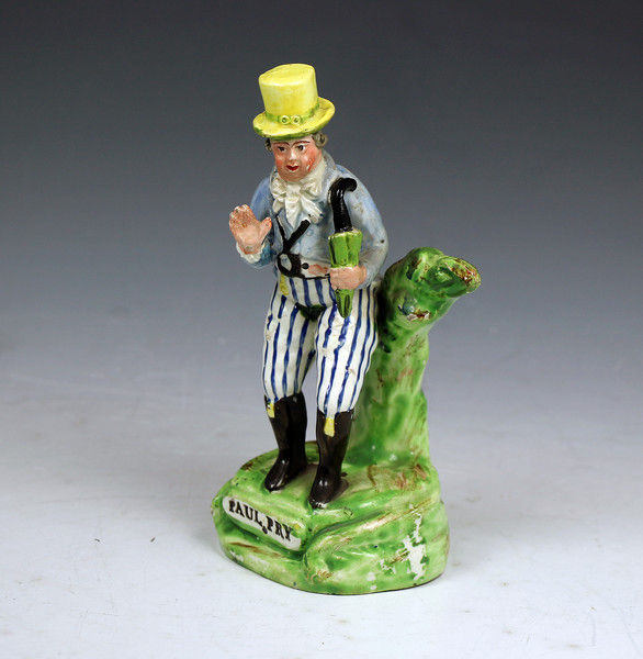 Paul Pry Staffordshire pottery theatrical figure in pearlware c1820
